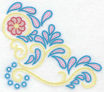Embroidery Design: Flower swirls and splashes B<br> 5.42w X 4.77h