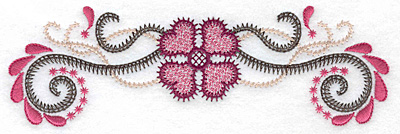 Embroidery Design: Flower swirls splashes and dots<br> 6.94w X 2.19h