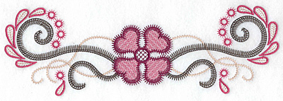 Embroidery Design: Flower swirls splashes and dots large<br> 10.44w X 3.39h