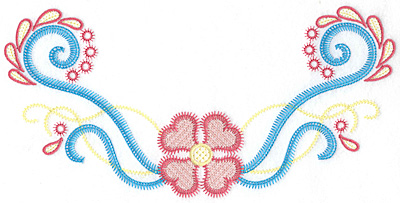 Embroidery Design: Floral swirls large<br> 10.44w X 5.11h