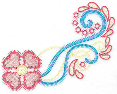 Embroidery Design: Floral swirls B<br> 6.57w X 4.97h