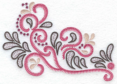 Embroidery Design: Decorative swirls and splashes A<br> 6.03w X 4.22h