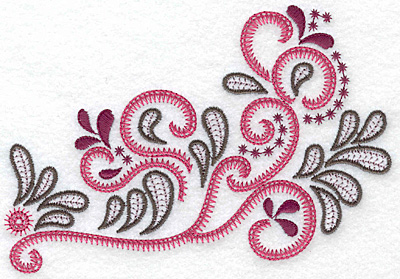 Embroidery Design: Decorative swirls and splashes B<br> 6.03w X 4.11h