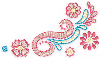 Embroidery Design: Floral swirl neckline B<br> 6.45w X 3.65h