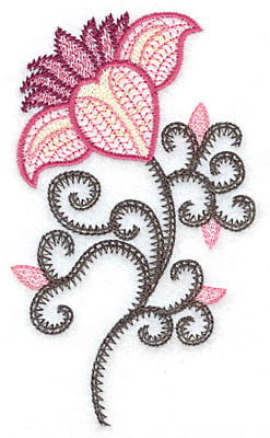 Embroidery Design: Flower neckline A<br> 2.88w X 4.96h