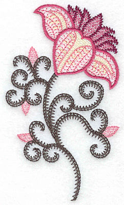 Embroidery Design: Flower neckline B<br> 2.88w X 4.96h
