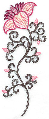 Embroidery Design: Flower and buds A<br> 2.88w X 7.48h