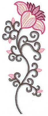 Embroidery Design: Flower and buds B<br> 2.88w X 7.48h