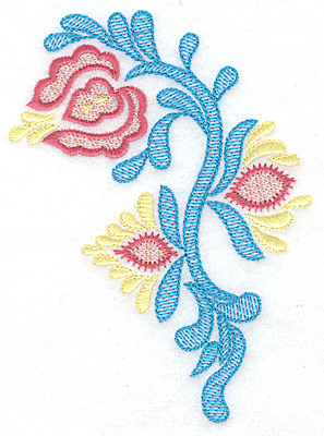Embroidery Design: Triple Bloom A<br> 3.58w X 4.91h