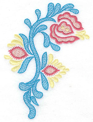 Embroidery Design: Triple Bloom B<br> 3.58w X 4.91h
