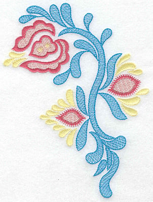 Embroidery Design: Triple Bloom large A<br> 5.00w X 6.87h