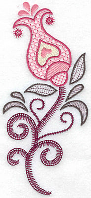 Embroidery Design: Trumpet Flower large A<br> 3.28w X 7.43h
