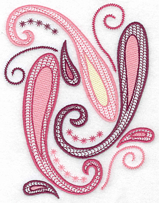 Embroidery Design: Paisley design large A<br> 4.97w X 6.49h