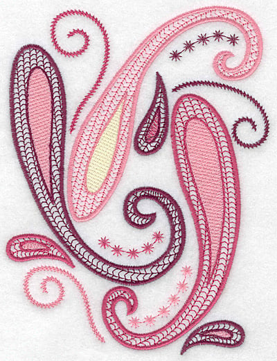 Embroidery Design: Paisley design large B<br> 4.97w X 6.49h