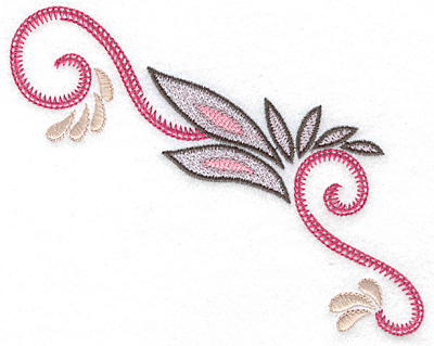 Embroidery Design: Leaves and swirls A<br> 5.78w X 4.60h