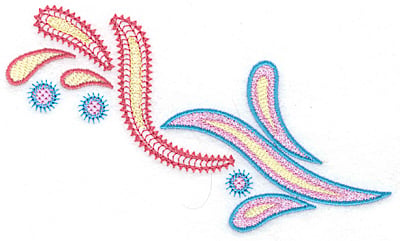 Embroidery Design: Leaf and dots A<br> 5.85w X 3.47h