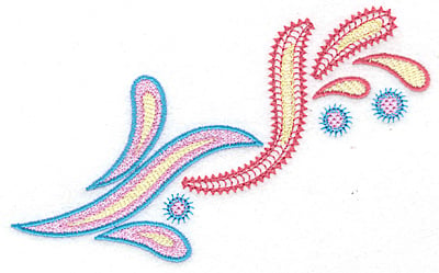 Embroidery Design: Leaf and dots B<br> 5.85w X 3.47h
