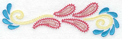 Embroidery Design: Leaves and swirls A<br> 5.95w X 1.80h