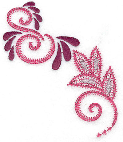 Embroidery Design: Swirls and leaves A<br> 4.14w X 4.98h