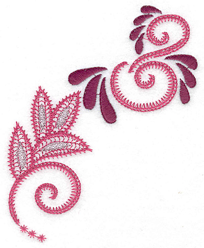 Embroidery Design: Swirls and leaves B<br> 4.14w X 4.98h
