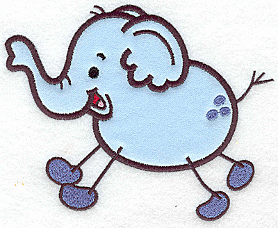 Embroidery Design: Elephant applique<br> 6.35w X 4.95h