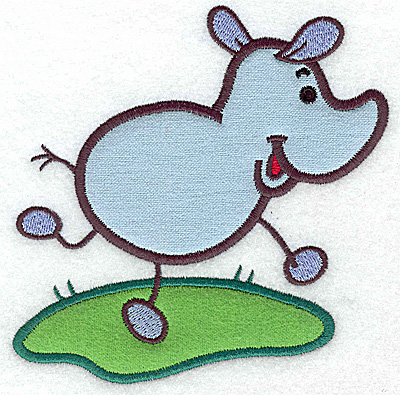 Embroidery Design: Rhino double applique<br> 5.19w X 4.99h