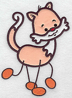 Embroidery Design: Cat double applique<br> 6.93w X 4.91h
