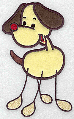 Embroidery Design: Dog double applique<br> 6.95w X 4.35h