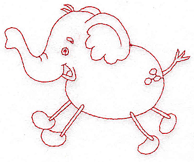 Embroidery Design: Elephant Redwork<br> 3.89w X 3.04h
