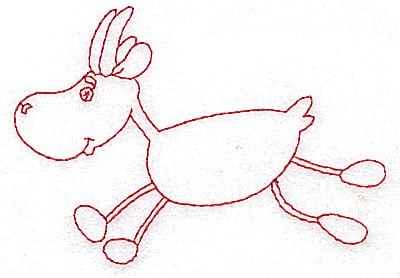 Embroidery Design: Goat Redwork<br> 3.86w X 2.69h