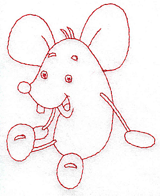 Embroidery Design: Mouse Redwork<br> 3.09w X 3.88h