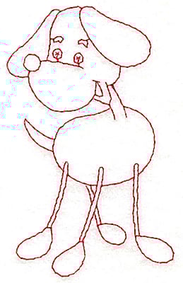 Embroidery Design: Dog Redwork<br> 2.39w X 3.87h
