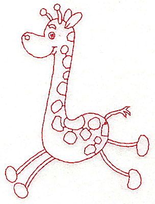 Embroidery Design: Giraffe Redwork<br> 2.88w X 3.88h