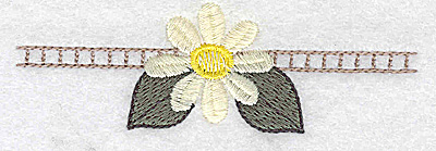 Embroidery Design: Daisy with lines<br> 3.87w X 1.26h