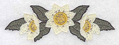 Embroidery Design: Flowers<br> 3.87w X 1.37h