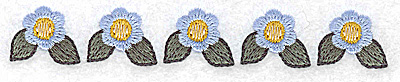 Embroidery Design: Periwinkle row<br> 4.96w X 0.76h