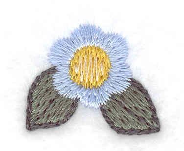 Embroidery Design: Single perwinkle<br> 0.91w X 0.76h