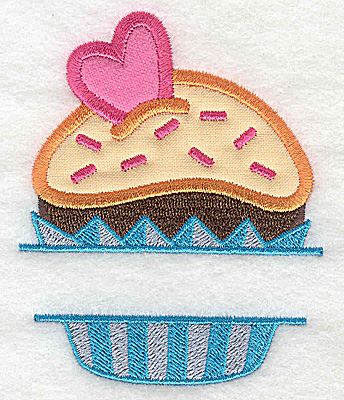 Embroidery Design: Cupcake 1 small double applique<br> 3.03w X 3.79h