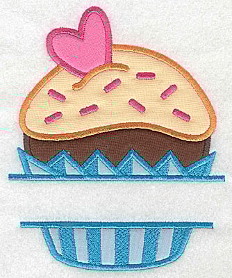 Embroidery Design: Cupcake 1 large four applique<br> 5.99w X 4.84h
