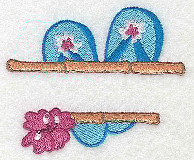 Embroidery Design: Flip-Flops small<br> 3.40w X 2.87h
