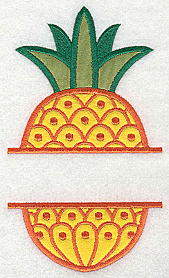 Embroidery Design: Pineapple large double applique<br> 6.57w X 3.78h