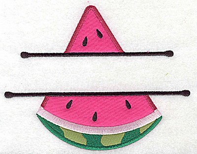 Embroidery Design: Watermelon large double applique<br> 6.20w X 4.93h