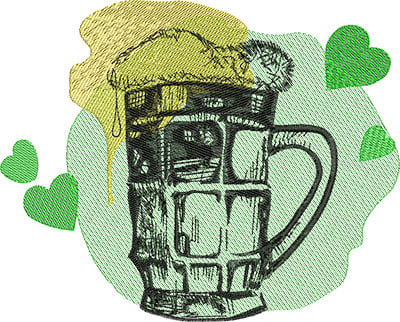 Embroidery Design: St Patricks Drink<br> 9.33w X 7.50h