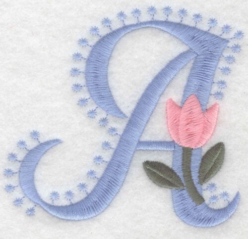Embroidery Design: A Large<br>3.53inH x 3.83inW