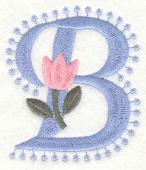Embroidery Design: B Large<br>3.51inH x 3.08inW