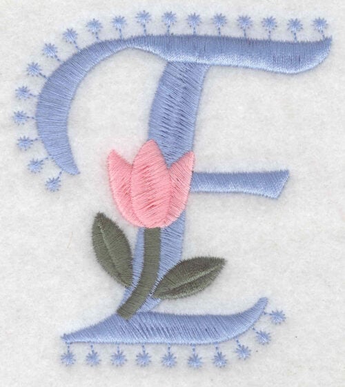 Embroidery Design: E Large<br>3.53inH x 3.11inW
