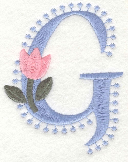 Embroidery Design: G Large<br>4.10inH x 3.20inW