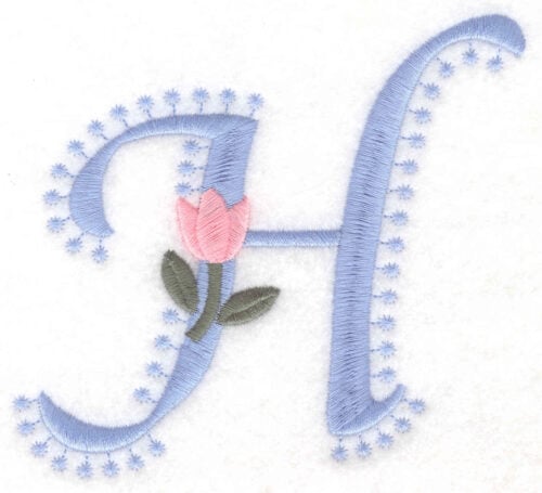 Embroidery Design: H Large<br>4.14inH x 4.60inW