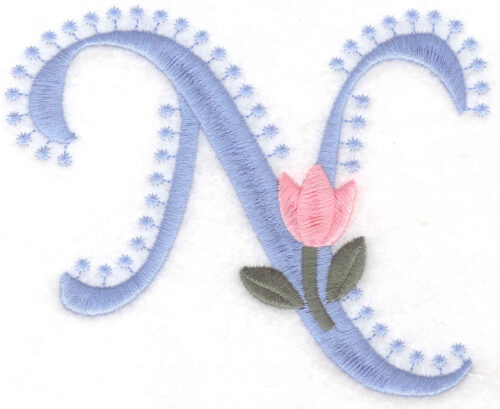 Embroidery Design: N Large<br>4.01inH x 4.96inW