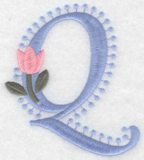 Embroidery Design: Q Large<br>4.18inH x 3.58inW